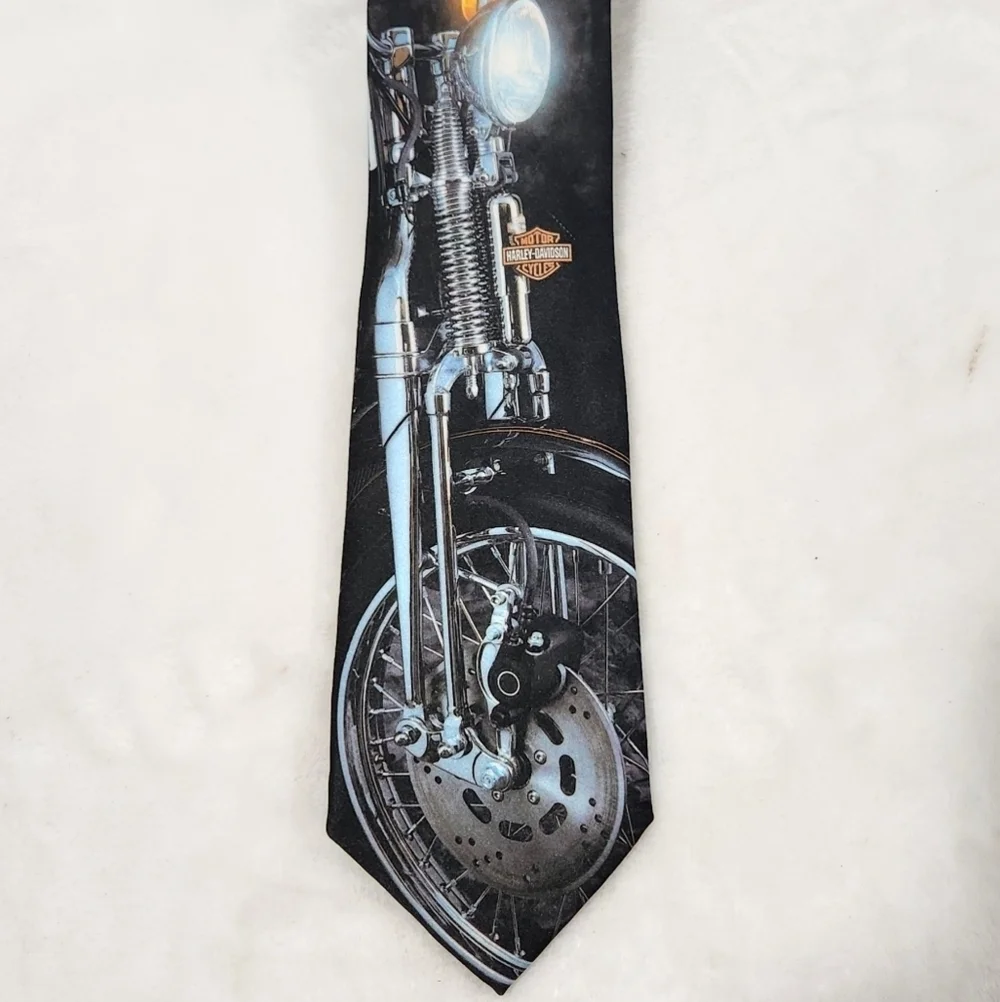 Ralph Marlin Vintage VTG 1994 The Leading Edge Harley Davidson HD Necktie Tie - Picture 3 of 10